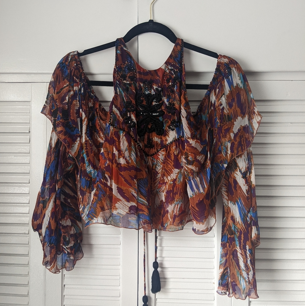 FP ✨ halter tie open back shirt